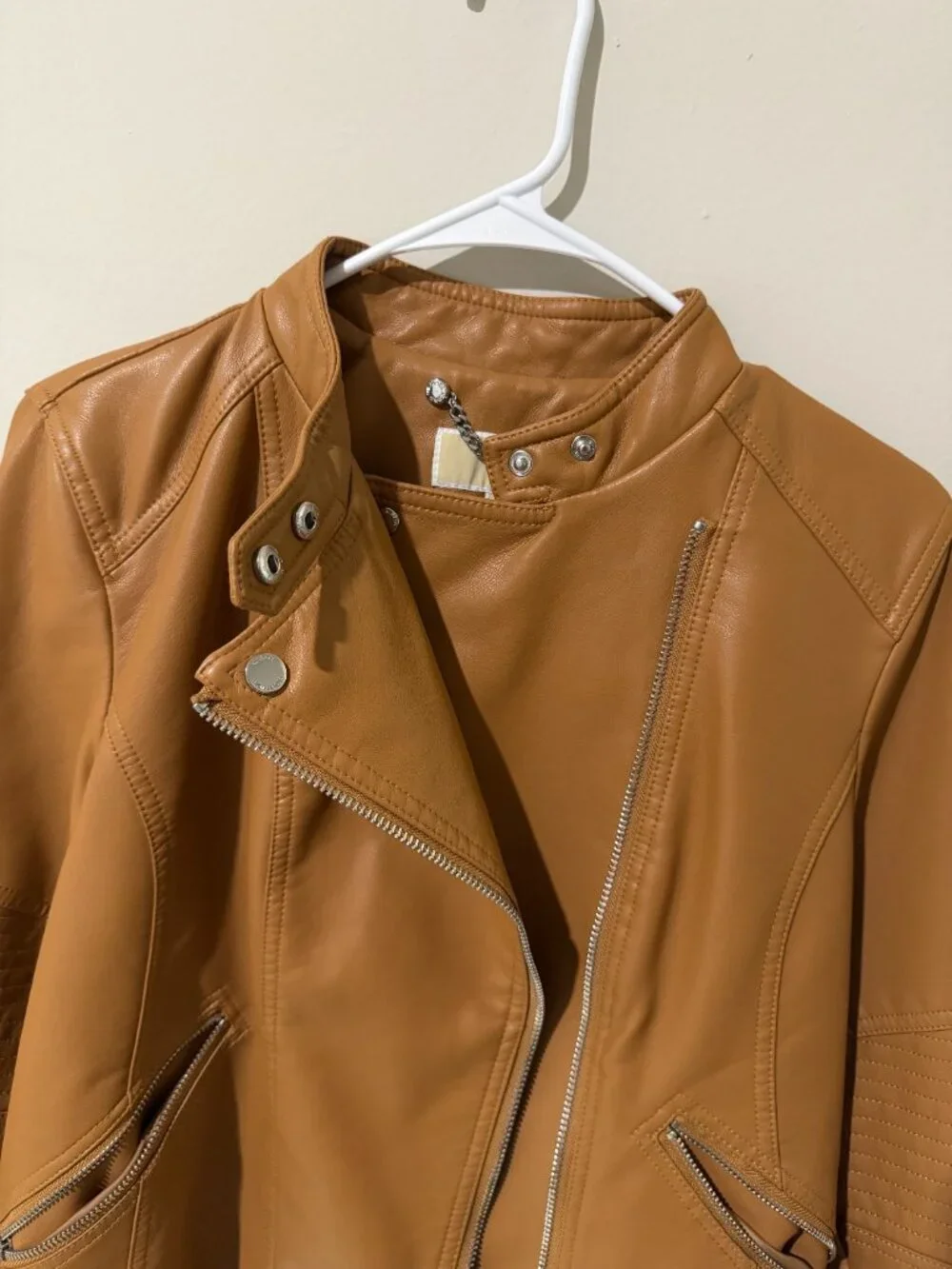 Michael Kors Women's Tan Camel Leather Jacket